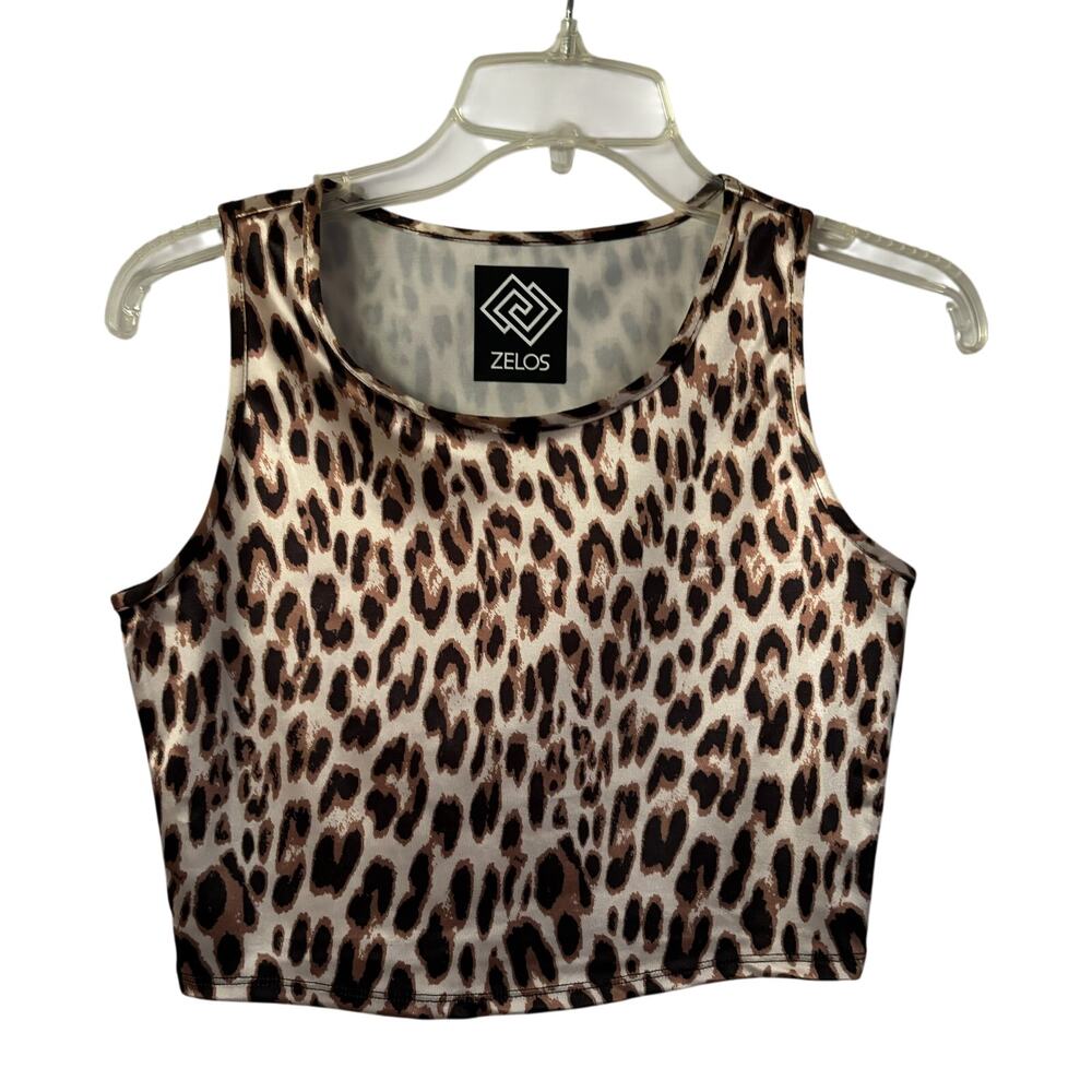 Zelos Animal Print Yoga Swim Exercise Top Side Grommets NWT